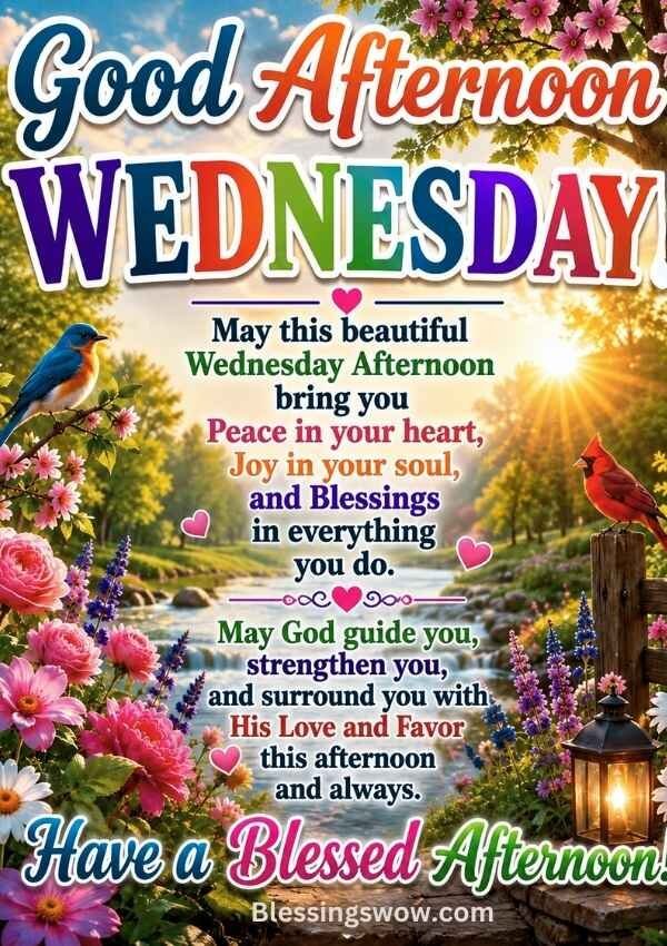 Wednesday afternoon blessings, images, quotes and prayers