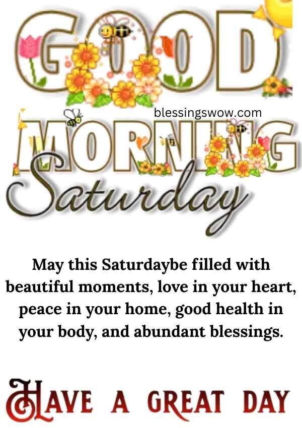 Good Morning Saturday Greetings and Blessings Image