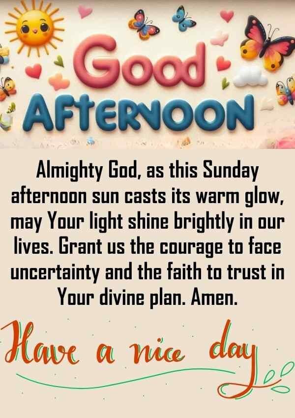 Sunday Afternoon Blessings and Prayers