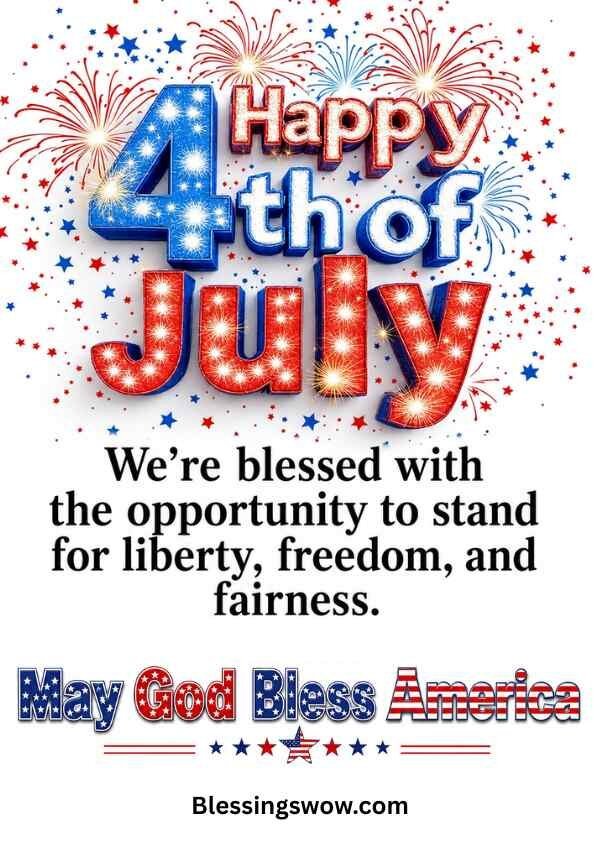 Joyful 4th of July blessings images and quotes for Independence Day