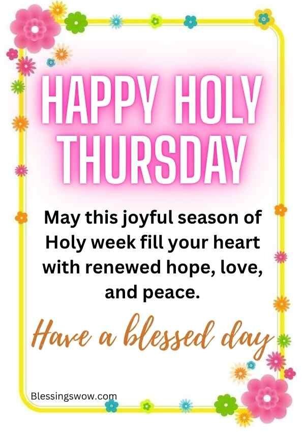 Holy Thursday blessings, wishes, quotes and prayers for 2026