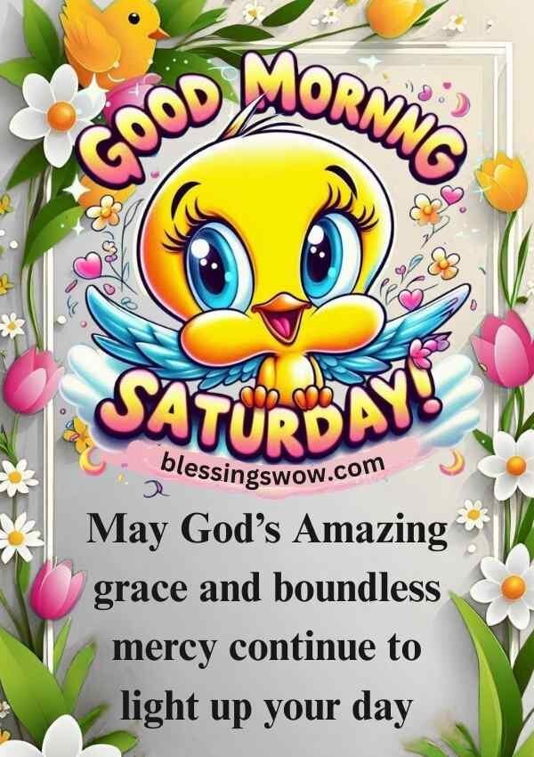 Cute Good Morning Saturday Blessings Image