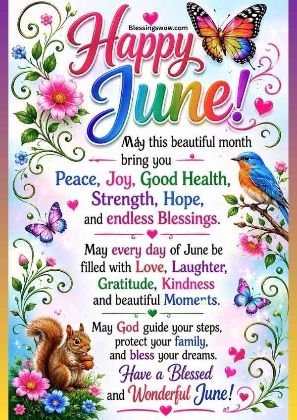 Happy June blessings, quotes and images for 2026