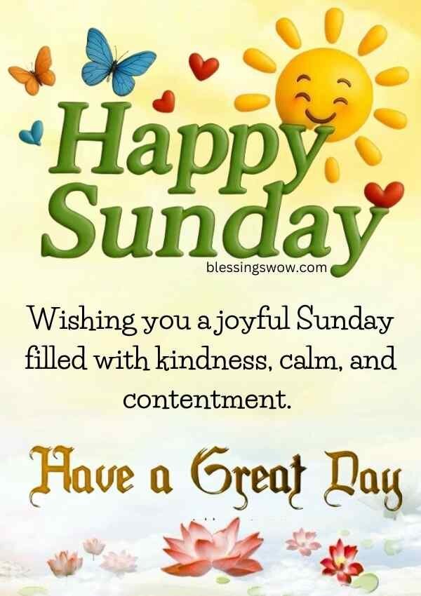 Happy and blessed Sunday 2026 wishes for joy, faith, and peace