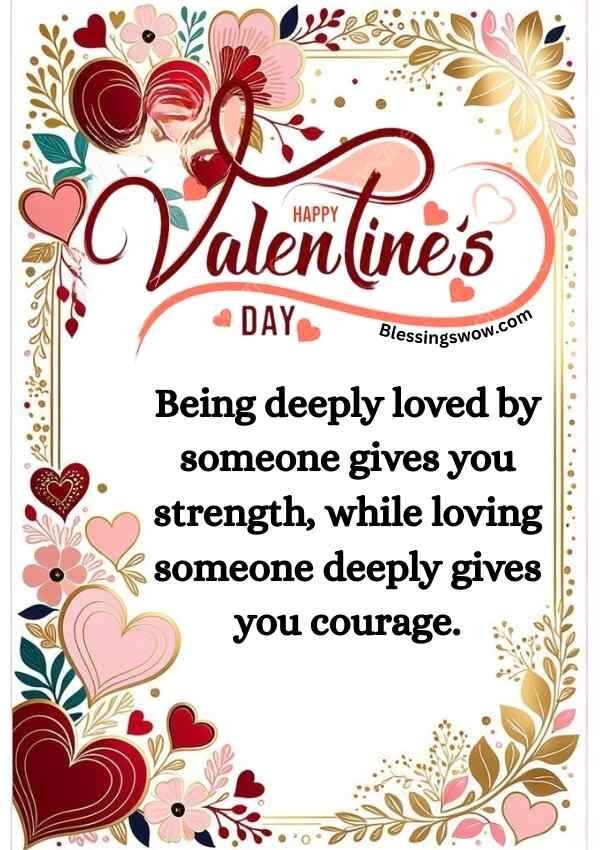 Valentine’s Day blessings image with romantic quote and floral design