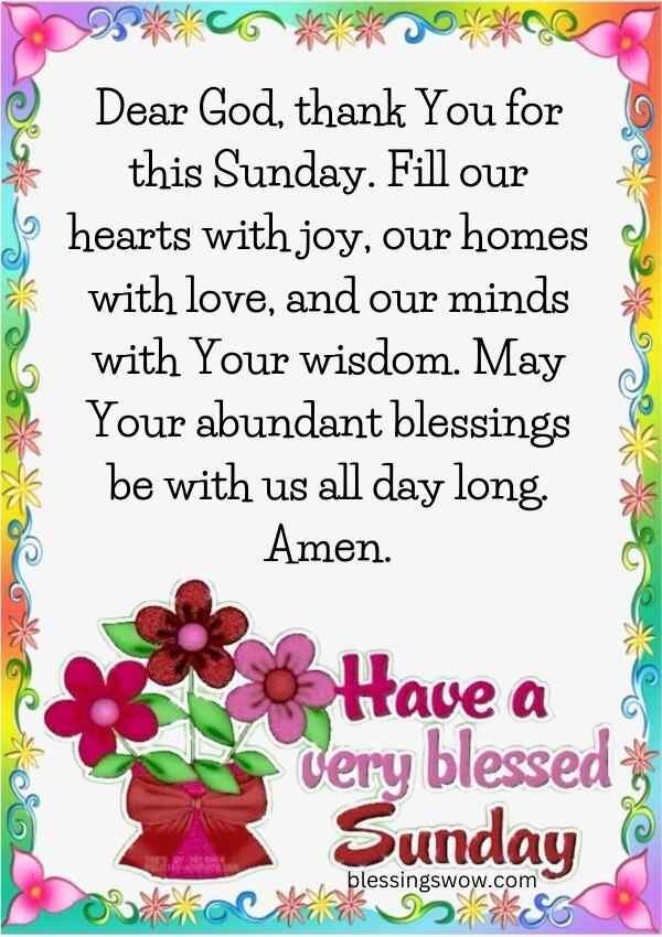 Sunday blessings and prayers for faith, protection, peace, and family