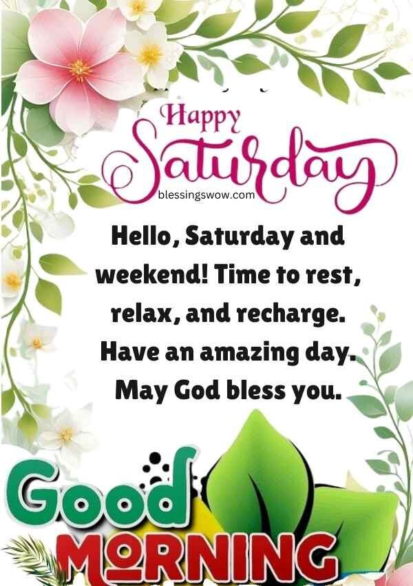Happy Saturday Morning Blessings Image