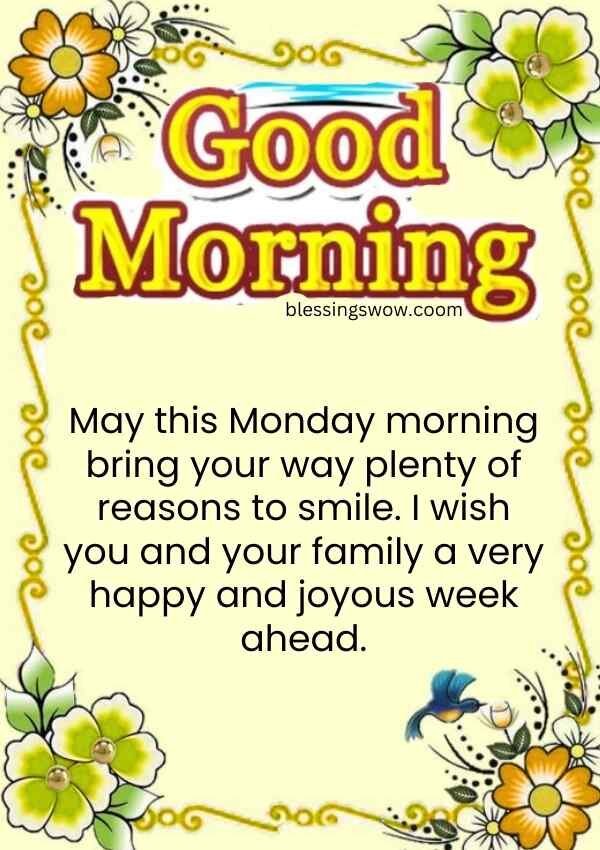 Sweet Monday morning greetings with colorful flowers