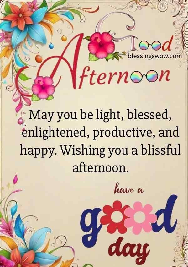 Good Afternoon Blessings and Prayers