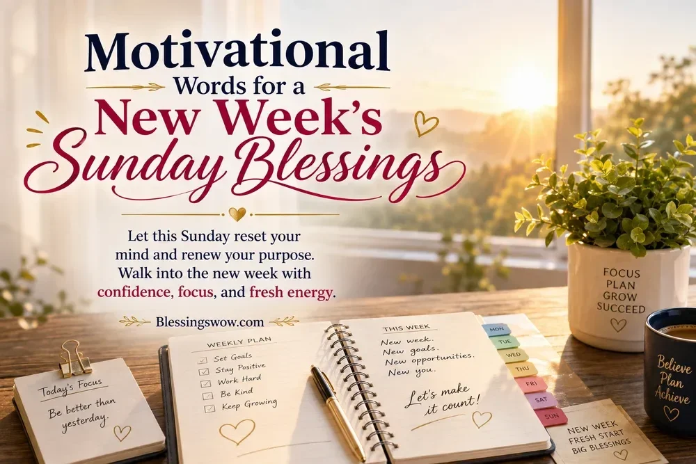 Motivational Words for a New Week's Sunday Blessings