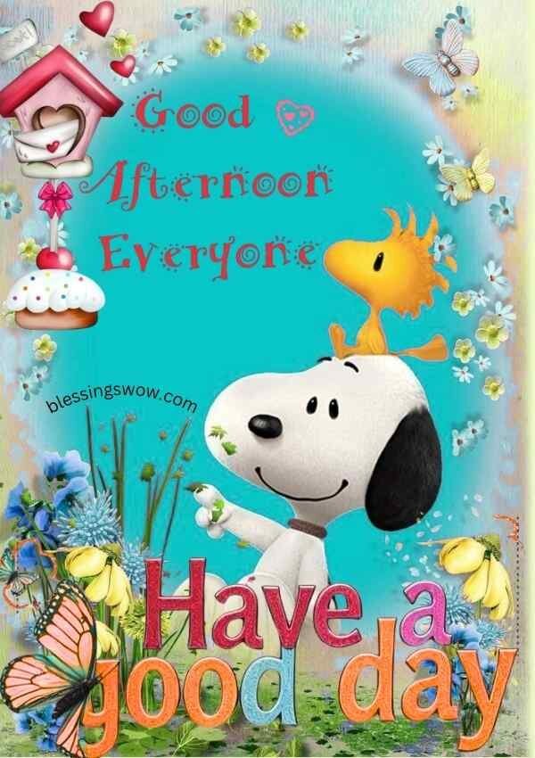 Cute Good Afternoon Blessings Image with Snoopy